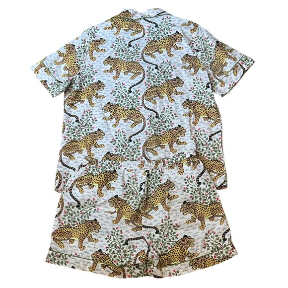 Print Fresh Pajama Set Small Shirt & Shorts Blush Bagheera Lounge SNew - Picture 3 of 6